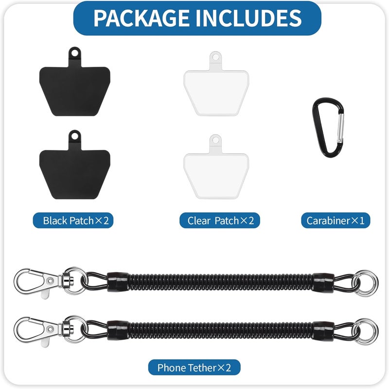 Doormoon Phone Lanyard Tether with 4 TPU Patch, Cell Phone Lanyard with 2 Phone Tether, 4 TPU Patch for Outdoor Hiking Climbing - Image 4
