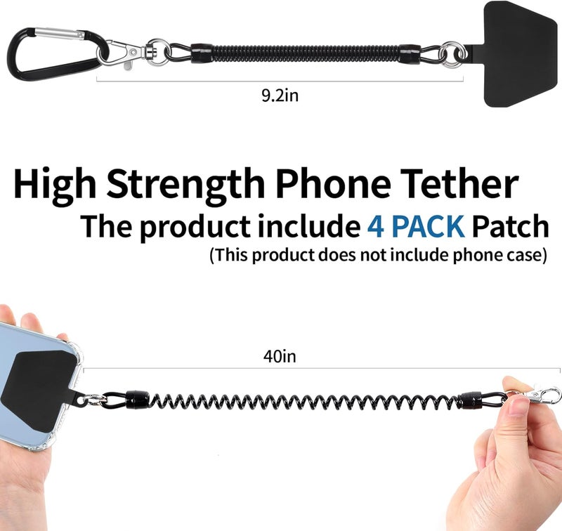Doormoon Phone Lanyard Tether with 4 TPU Patch, Cell Phone Lanyard with 2 Phone Tether, 4 TPU Patch for Outdoor Hiking Climbing - Image 3