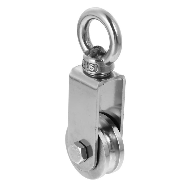 Heavy Duty Single Pulley Steel Wire Track Hoist Silver 3Pcs 8 6X1 8X1 63CM - Image 2