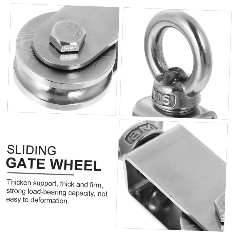 Heavy Duty Single Pulley Steel Wire Track Hoist Silver 3Pcs 8 6X1 8X1 63CM - Image 4