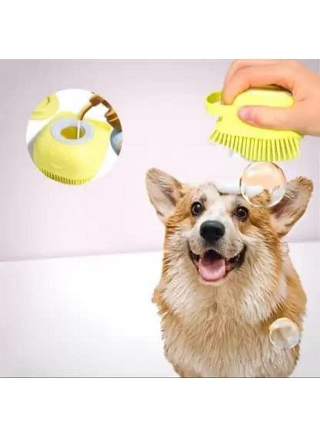 HUDACRUSH Dog Bath Brush Body Scrubber Shampoo Dispenser Tick Remover For Shower Bathing And Shedding Soft Silicone Bristles Brushes Groomers For Pet Puppy Dogs Cat Rabbit Horse (Multicolor 1 Pcs) - Image 2