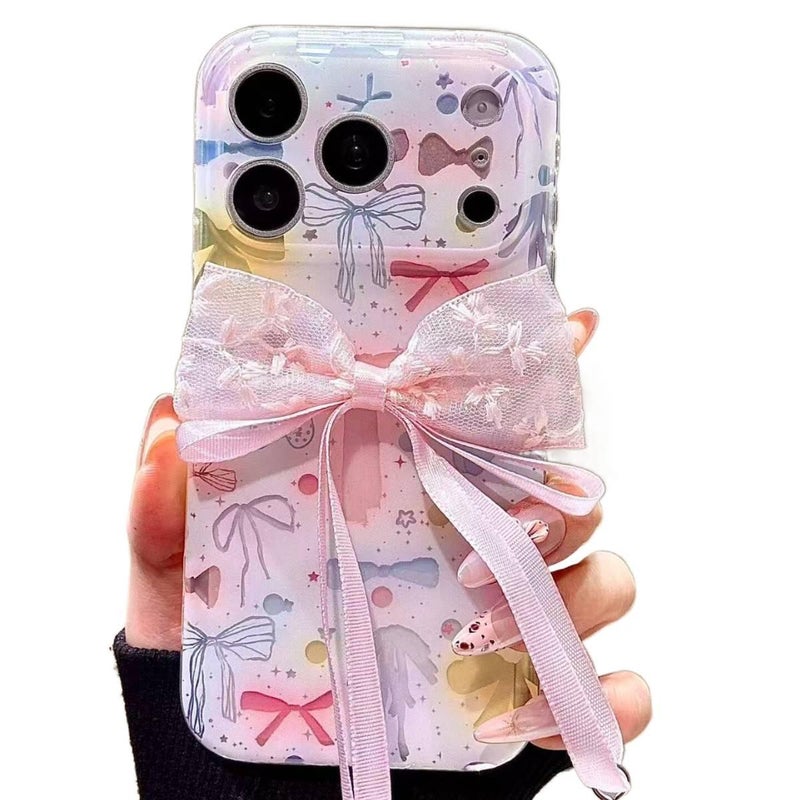 غطاء واقي بسيليكون لـ iPhone 13 مع حماية من السقوط وتصميم القوس المجوف مع مقاوم للصدمات مع تصميم فيونكة باللون أبيض من السيليكون باللون الأبيض - Image 5