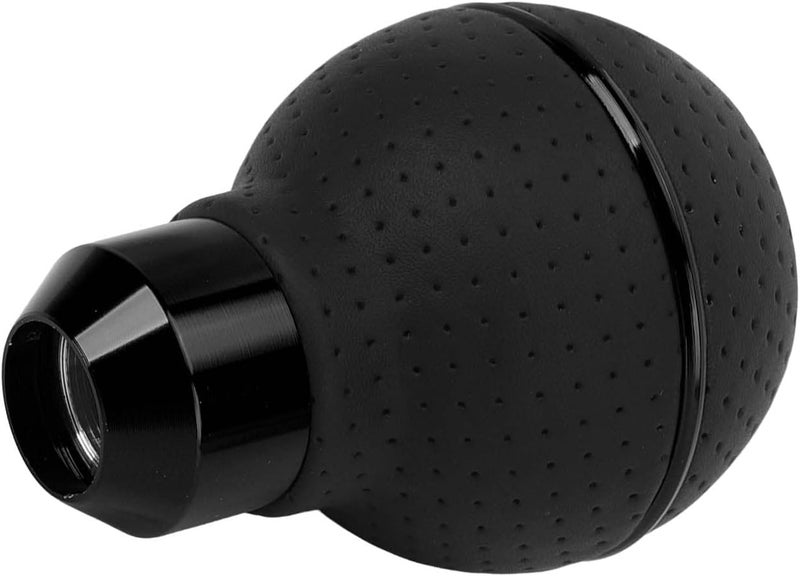 AutoBizarre 5 Speed Aluminum Base Metal Ring Leather Covered Gear Knob Gear Shifter Handle Knob For All Manual Transmission Cars (Black) - Image 3