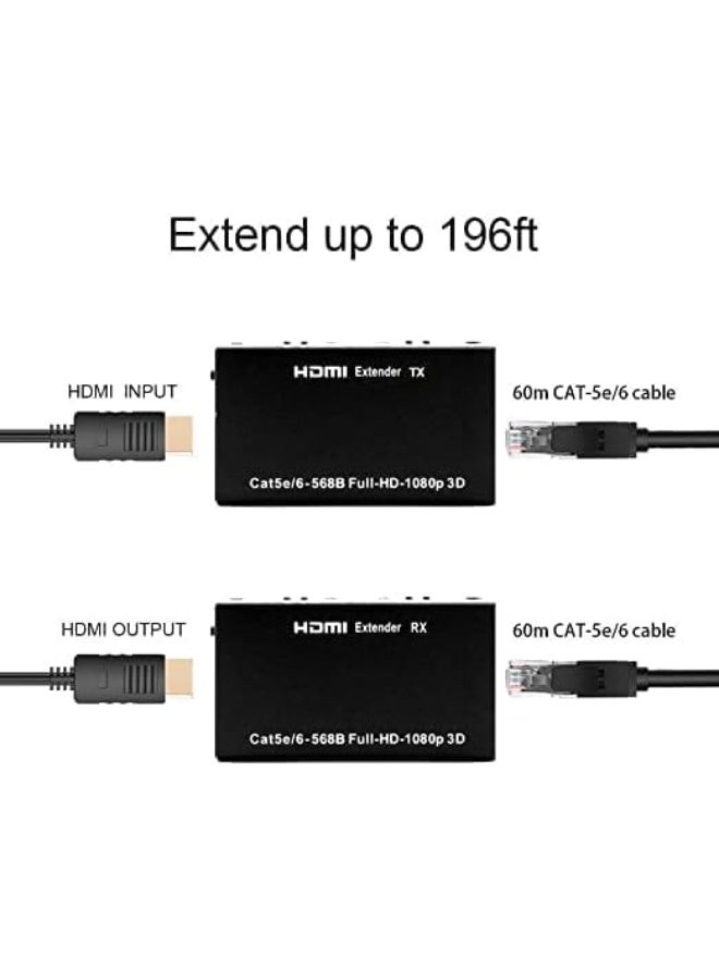 Terabyte 4K 60M HDMI Extender Transmitter Receiver Converter Over cat5/cat6 RJ45 LAN Network Ethernet Cable 60M 1080P PC to TV - Image 4