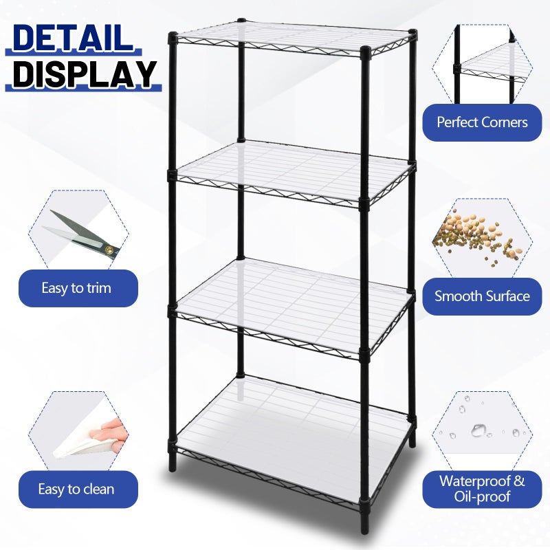 Sliner 8 Pack 18 x 48 Inch Wire Shelf Liner Clear Plastic Waterproof Liners for Organizing Metal Rack Shelves, Kitchen Cabinets, Cupboard, Pantry - Image 3