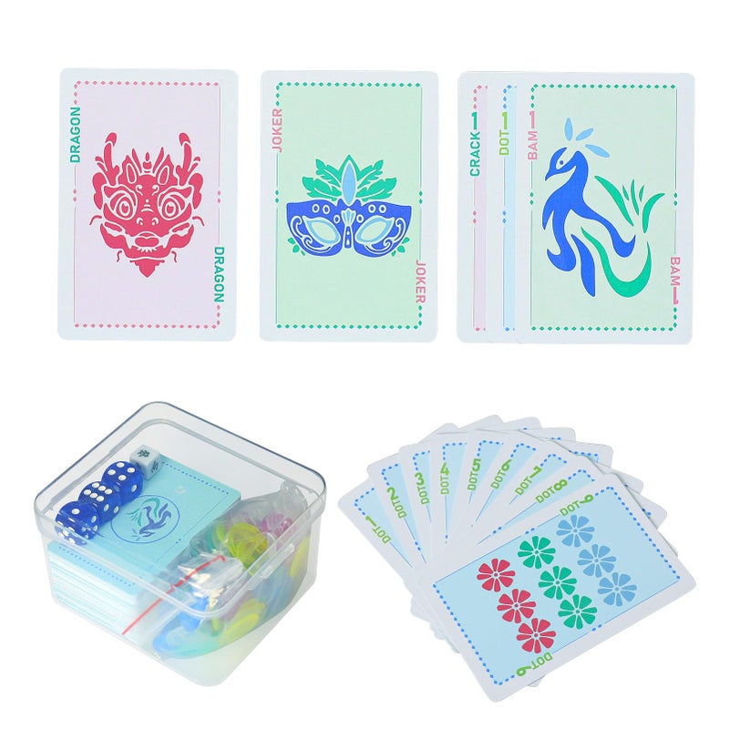 Jongyance 160Piece American Mahjong Playing Cards Set Includes Manual Storage Box Dice Chips Wind Indicator Portable TravelFriendly - Image 3