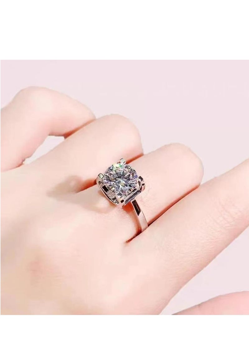 Akali 1 Carat Moissanite Engagement Ring for Women, S925 Sterling Silver Platinum Plated Solitaire Promise Ring with Gift Box – Elegant Jewelry for Proposal, Wedding, or Anniversary Gift - Image 4