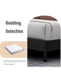 Wooden Twist Wooden Twist Modern Rectangular Upholstery Bed with Soft Wingback (Queen)  - Image 4