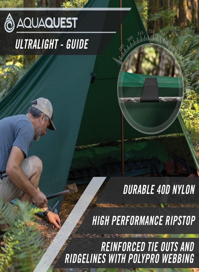 AquaQuest Guide Rectangular Tarp - Waterproof, Ultralight and Compact Nylon Tarp Tent Shelter, 10 by 7 ft, Olive Drab - Image 3