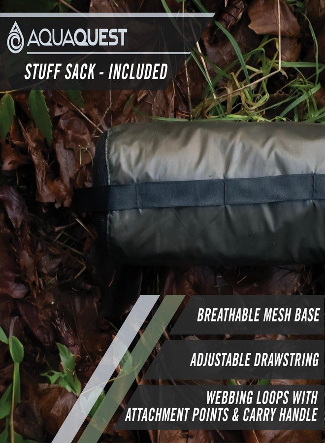 AquaQuest Guide Rectangular Tarp - Waterproof, Ultralight and Compact Nylon Tarp Tent Shelter, 10 by 7 ft, Olive Drab - Image 4
