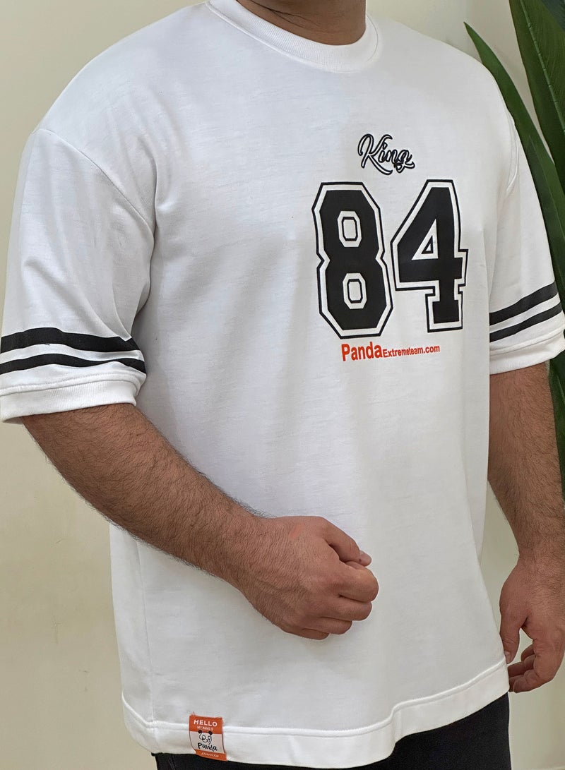 panda extreme team 84 print cotton drop shoulder t shirt over size big size  - Image 1