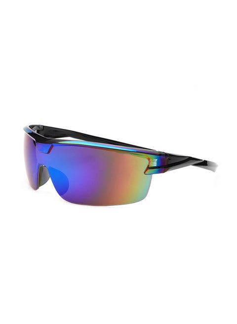 2022 Unisex One-Piece Sunglasses for Driving and CyclingBlack frame green Mercury Black frame green Mercury