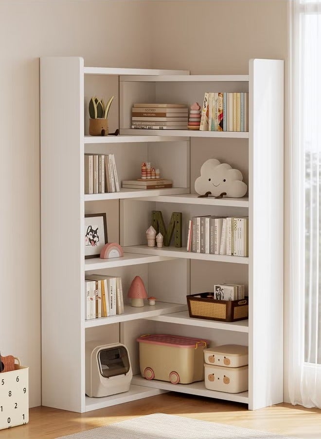 C&C Home Multi Tiers Double Sided Storage Adjustable Creative Style Book Shelves Modern Tall Corner Bookcase 15 mm Thick Wood Storage Rack for Bedroom Living Room and Home Office 95x24x146 cm - Image 1