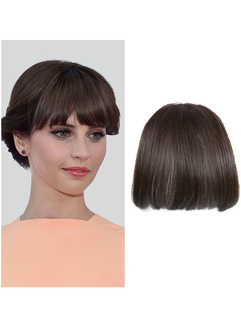 إستيل شعر الإنسان شقة الانفجارات اليد تعادل الدوي الأزياء كليب في الشعر التمديد بني غامق شقة الانفجارات - Image 1