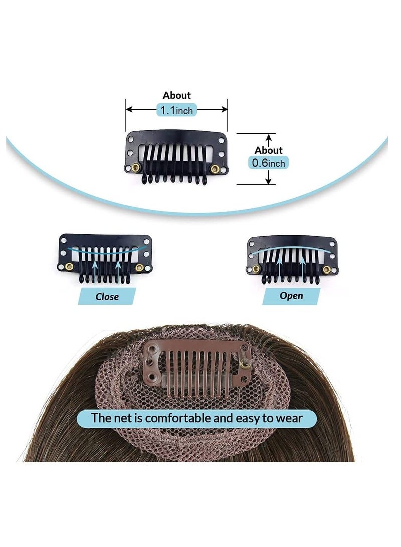إستيل شعر الإنسان شقة الانفجارات اليد تعادل الدوي الأزياء كليب في الشعر التمديد بني غامق شقة الانفجارات - Image 3
