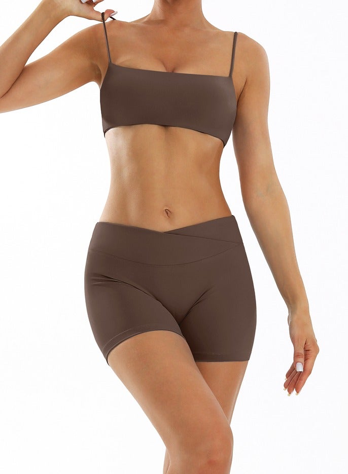 general Two Piece Workout Sets for Women Sport Bra Push Up Shorts Sportwear Tracksuits Gym Yoga Active Wear Outfits  - Image 3