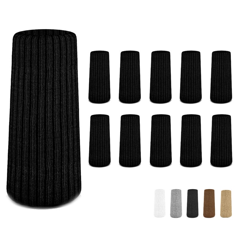 80 Pcs Black Premium Chair Leg Socks Protectors for Hardwood Floors  Do not Easily Fall Off  Very Easy to Put on  Fits All Leg Shapes  High Elastic Bar Stool Leg Covers  Furniture Pads