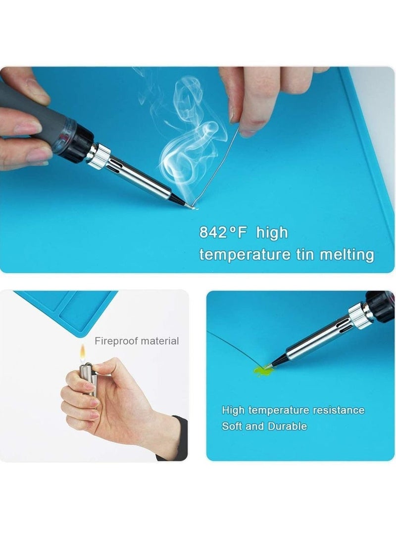 Rubik Silicone Repair Soldering Work Mat Heat Resistant Repairing Work Station Non-skid Insulation Desk Pad Mat S-130 (Blue)  - Image 4