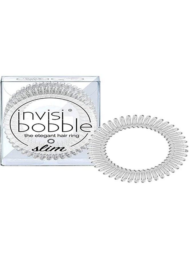 invisibobble Slim Traceless Spiral Ties Hair Rings 3Pieces Crystal Clear - Image 1