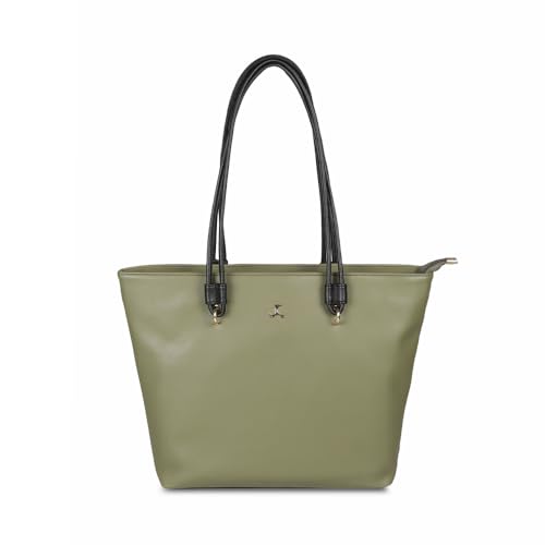 Mochi Women's Green Fashionable Faux Leather Tote Bag (66-451) - Image 1
