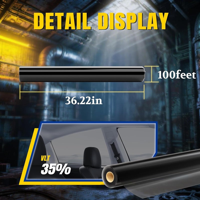 ARANA Nano Ceramic Car Window Tint Film 35% - 36" x 100FT, Heat & UV Blocking, Privacy Anti-Glare, Scratch & Explosion Proof - Image 2