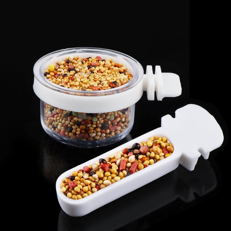 DQITJ 6 Pcs Small Bird Detachable Transparent Bowl Parrot Plastic Food Cup Canary Finch Convenient Hanging Seed Water Feeder (with 6 pcs Small Food Cups) - Image 4