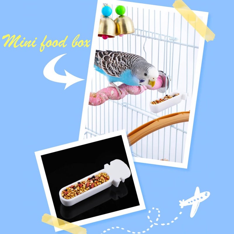 DQITJ 6 Pcs Small Bird Detachable Transparent Bowl Parrot Plastic Food Cup Canary Finch Convenient Hanging Seed Water Feeder (with 6 pcs Small Food Cups) - Image 3