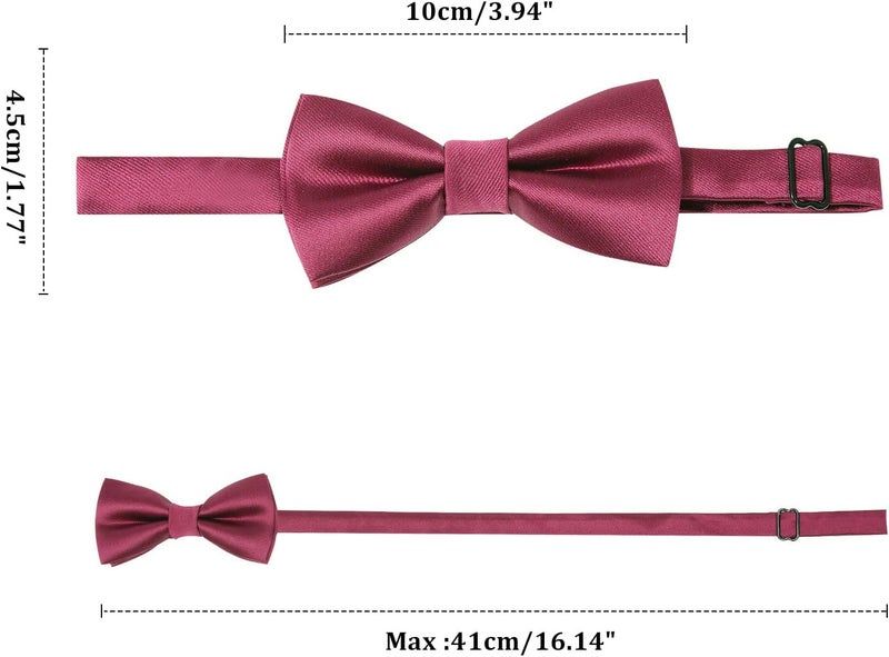 Kajeer Kids Bow Tie, Boy Bow Ties Pre-tied Silk 100% Classic Solid Adjustable Girls Neck Bowtie for Wedding Party - Image 5