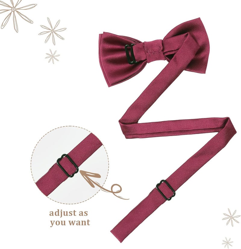 Kajeer Kids Bow Tie, Boy Bow Ties Pre-tied Silk 100% Classic Solid Adjustable Girls Neck Bowtie for Wedding Party - Image 2