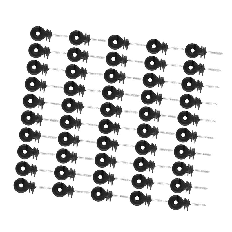 Black Screw In Ring Insulators 50 Pcs Set Electric Fence Accessories Easy Install Timber Fence - Image 5