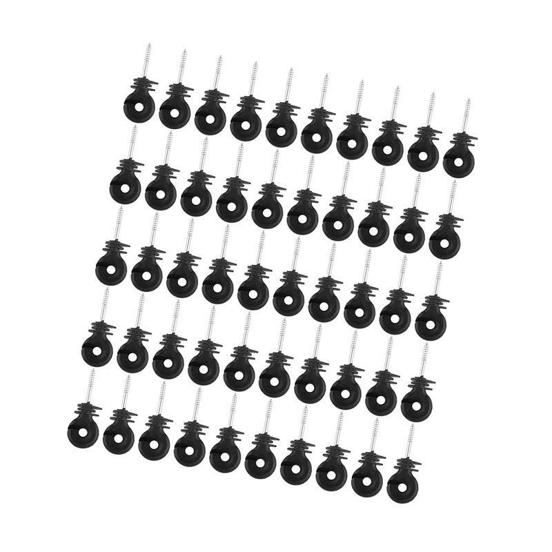 Black Screw In Ring Insulators 50 Pcs Set Electric Fence Accessories Easy Install Timber Fence - Image 4
