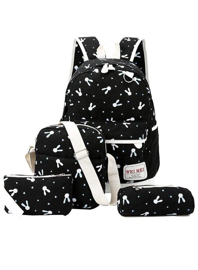 HALAMODO 4PCS School Backpack Set, Portable Casual Daypack for Boys Girls, Students Shoulder Bag, Laptop Backpack, with Sling Crossbody Bag and Storage Book Bags, College Office Travel - Image 1