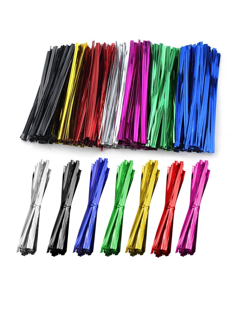 Metallic Twist Ties, 5600 Pieces, 7 Colours, Bread Ties for Bags, Gift Wrapping, Candy Bags - Image 1