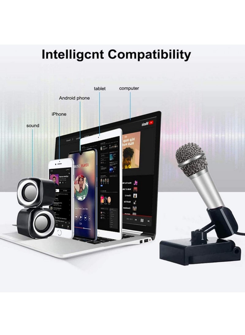 Generic - 1pcs Mini Microphone Tiny Microphone for iPhone/Android/PC ASMR & Karaoke Mic Clear Voice Recording for Singing Chatting Gaming Laptop Notebook USB/AUX Compatible - Image 1