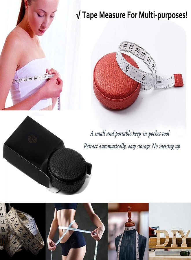 Z_جوده وثقه 3m/120 Tape Measure Body Measuring Tape for Body Cloth Tape Measure for Sewing Fabric Tailors Medical Measurements Tape Dual Sided Cloth Tailor Craft Ruler Retractable (Black+Red) - Image 4