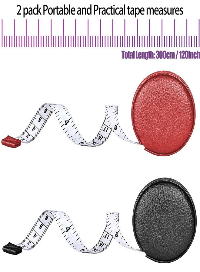 Z_جوده وثقه 3m/120 Tape Measure Body Measuring Tape for Body Cloth Tape Measure for Sewing Fabric Tailors Medical Measurements Tape Dual Sided Cloth Tailor Craft Ruler Retractable (Black+Red) - Image 3