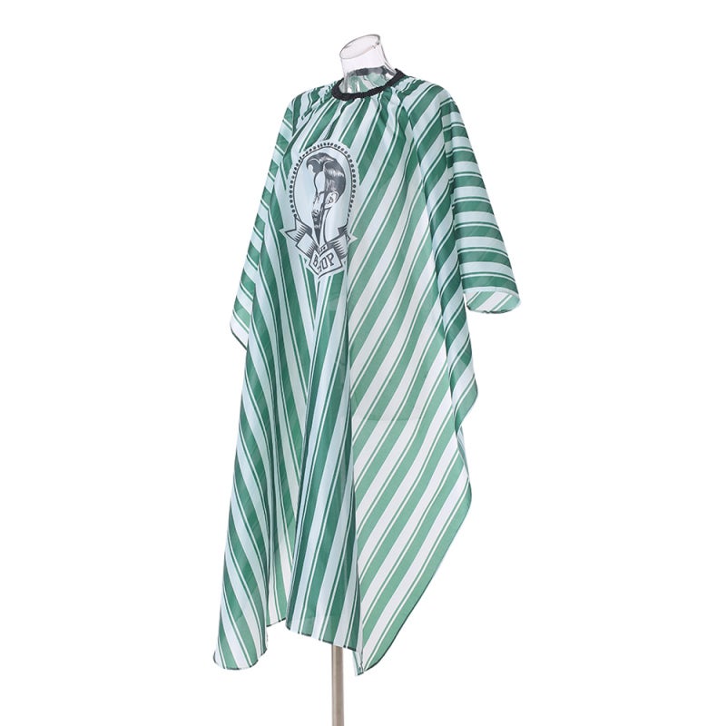 Green Barber Cape Anti Static Water Repellent Fabric Adjustable Snap Buttons - Easy Clean Quick Dry Salon Cape for Professional Hair Cutting Styling Coloring - Image 2