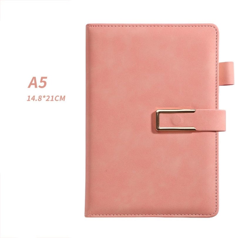 Fennec Mart First Unique PU Leather Diary with Magnetic Closure & Pen Holder - Undated, Lined Pages, 6×8.5 Inches, 192 Pages - Perfect for Office, Journaling, Travel - Gift for Men & Women (Soft Pink) - Image 2