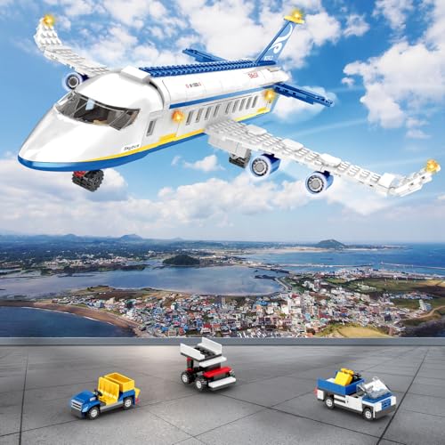 WINGIFT 510 Pcs City Passenger Airplane Building Set 6 IN1 Plane Building Blocks Toys STEM Aircraft Bricks with Shuttle Bus Baggage TruckAirplanes Model Toys Gifts for Adults Boys Girls Age 612 - Image 5