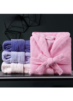 Generic Kids Cotton Hooded Bathrobe Thick Autumn Winter Cloak SEA BLUE 