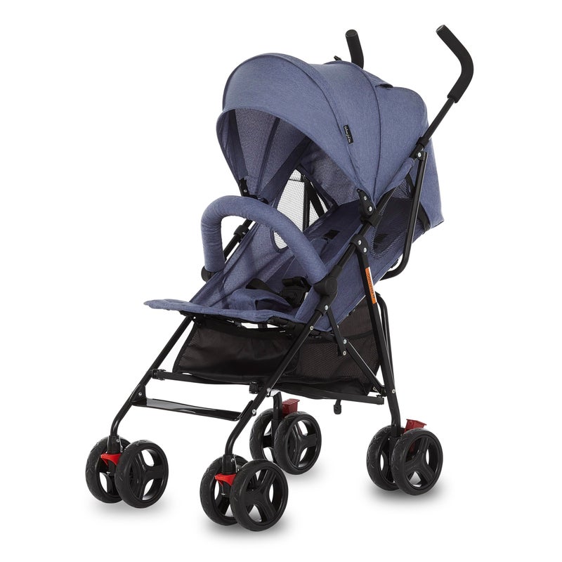 Dream On Me Vista Moonwalk Baby Stroller in Blue, Lightweight Infant Stroller with Compact Fold, Multi-Position Recline Umbrella Stroller with Canopy, Extra Large Storage and Cup Holder - Image 1