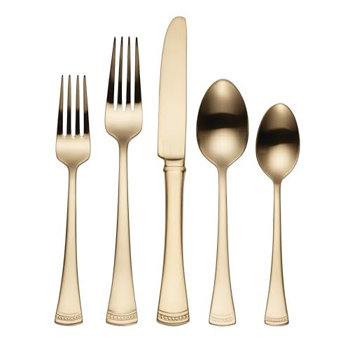 Lenox Portola, 3.40 LB, 20-Piece Flatware Set, Gold - Image 1