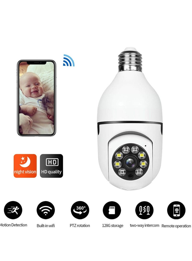 360° WiFI camera Light Bulb Home Security Cam Wireless Night Vision CCTV Monitor - Image 2