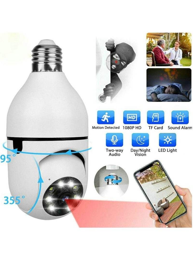 360° WiFI camera Light Bulb Home Security Cam Wireless Night Vision CCTV Monitor - Image 1