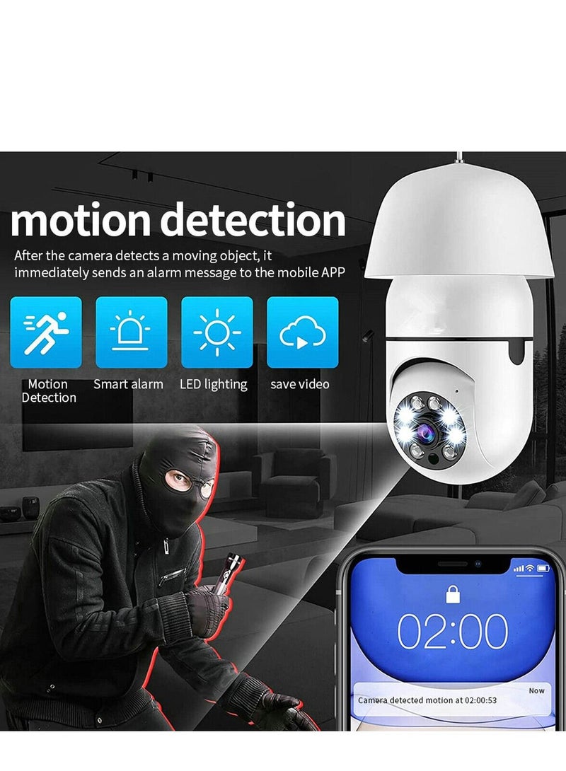 360° WiFI camera Light Bulb Home Security Cam Wireless Night Vision CCTV Monitor - Image 4