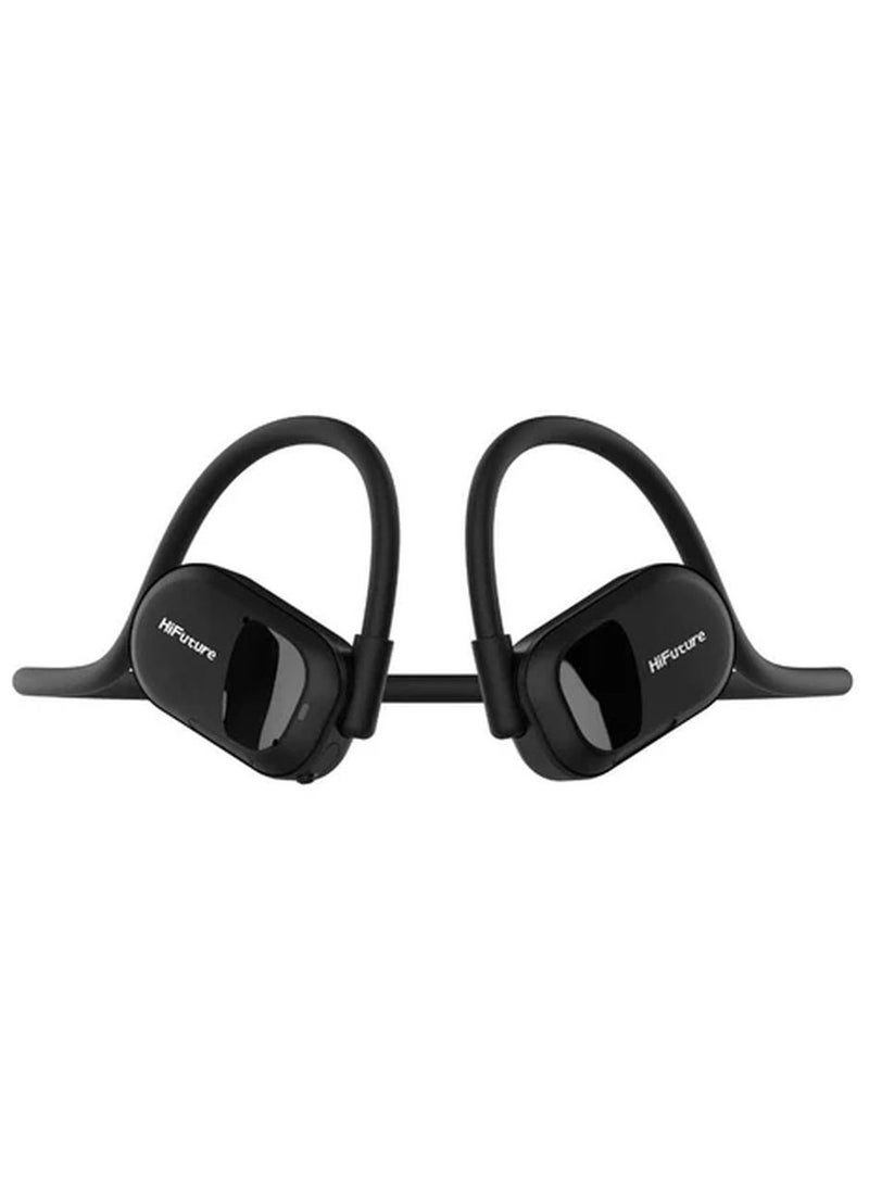 هاي فيوتشر سماعة رأس مفتوحة الأذن (Open Ear) بتقنية ANC، سماعات لاسلكية بميكروفون مزدوج، تعزيز إضافي للجهير (Extra Bass)، وقت عمل يدوم 8 ساعات، مقاومة للماء بمعيار IPX5، نظام مكالمات بتقنية ENC، إلغاء الضوضاء النشط، نطاق إرسال 10 أمتار - أسود - Image 2