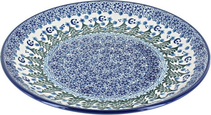 BLUE ROSE POLISH POTTERY EVERGREEN MAGIC DINNER PLATE
