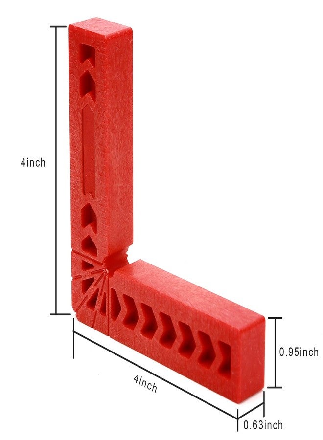 KINJOEK 6 PCS 4 Inch 90 Degree Positioning Squares, Right Angle Clamps Woodworking Carpenter Corner Clamping Square Tool for Picture Frames, Boxes, Cabinets or Drawers, Red - Image 3