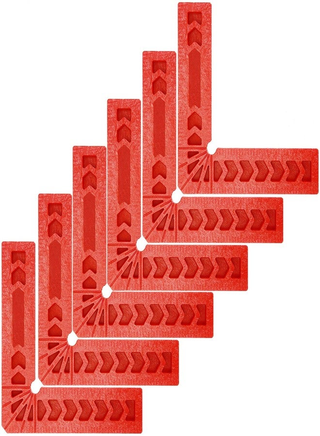 KINJOEK 6 PCS 4 Inch 90 Degree Positioning Squares, Right Angle Clamps Woodworking Carpenter Corner Clamping Square Tool for Picture Frames, Boxes, Cabinets or Drawers, Red - Image 1