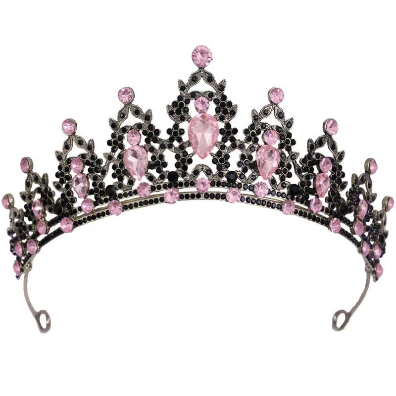 Kamirola Black Purple Queen Crown, Gothic Baroque Crowns for Women, Tiara for Women Rhinestone Queen Tiara Wedding Crown, Hair Accessories for Halloween Costume Birthday Prom Cosplay Party - Image 1